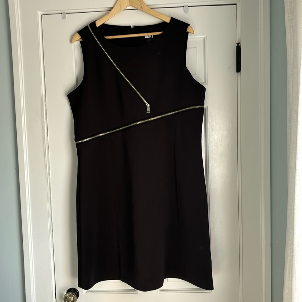 DKNY | Women's Scuba with Zipper Detail Fit and Flare dress black